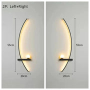 Modern LED Wall Lamp – Minimalist Art Design for Bedroom, Living Room, and Bathroom, Gold/Black